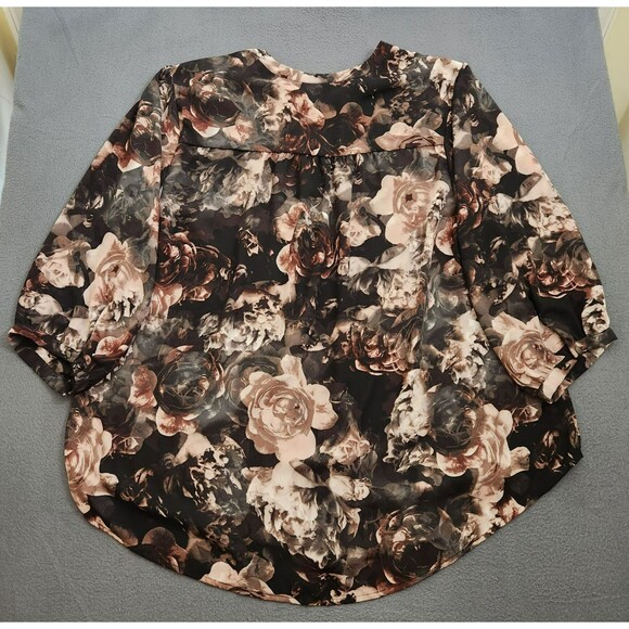 Torrid Floral Georgette Top Women Plus 3X Romantic Bow Tie Blouse Boho Fall - Picture 2 of 11